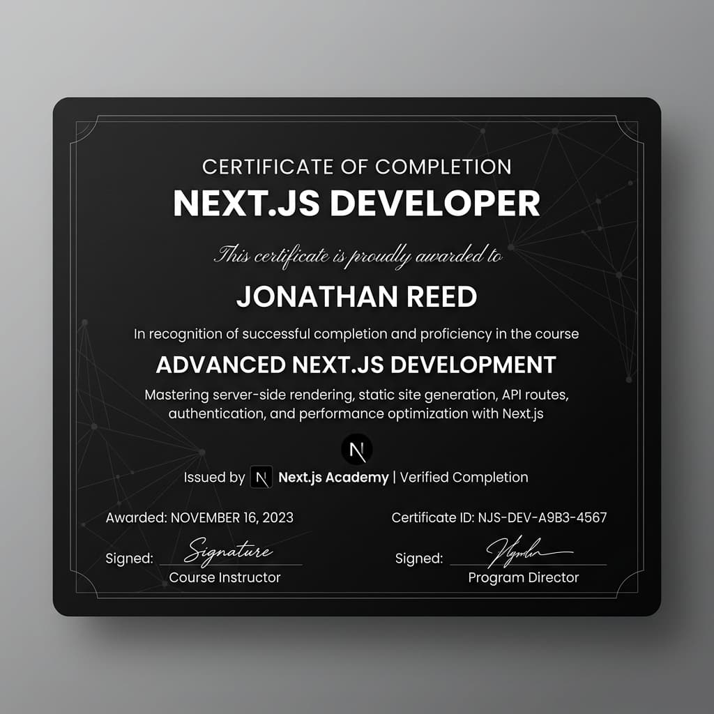 Next.js Developer Certification