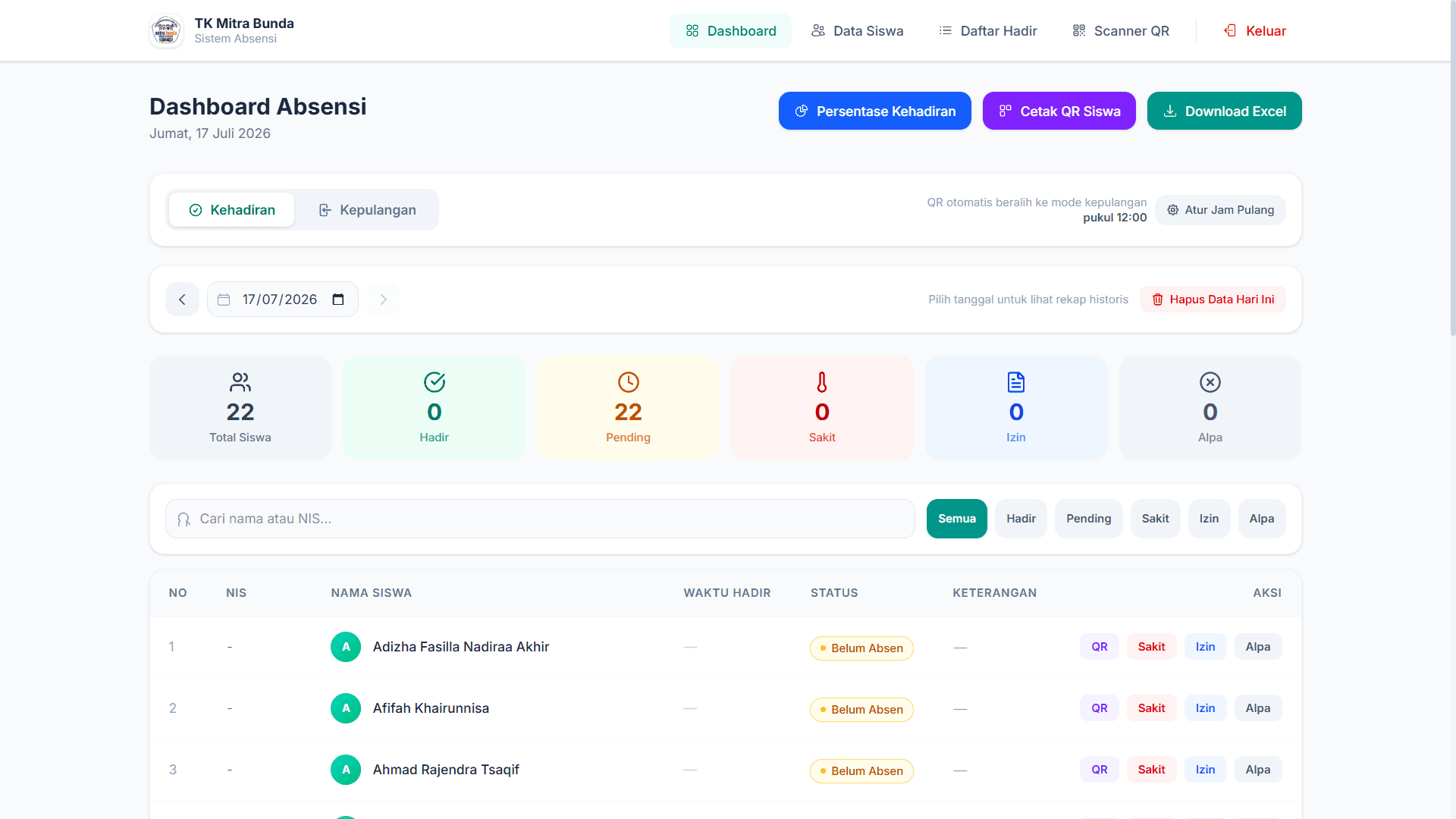 Dashboard Absensi